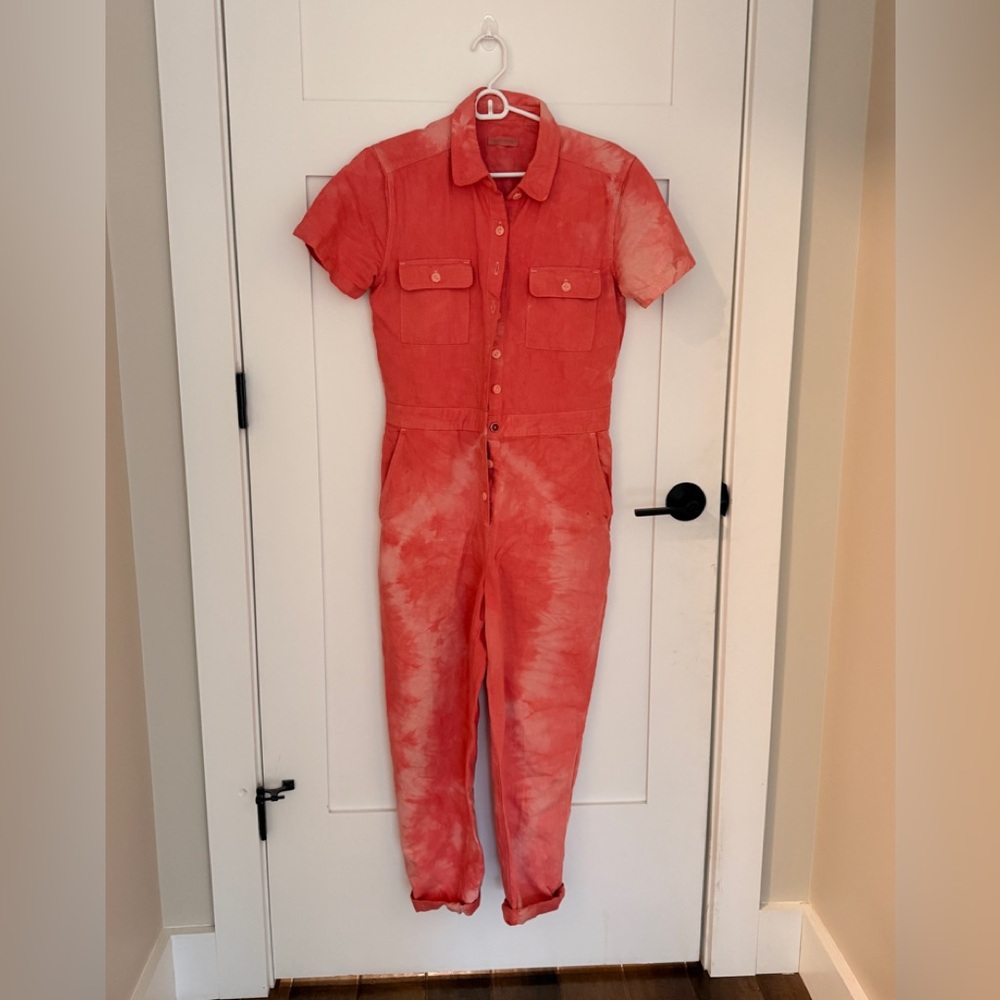 Women's Coral Tie-Dye Jumpsuit
